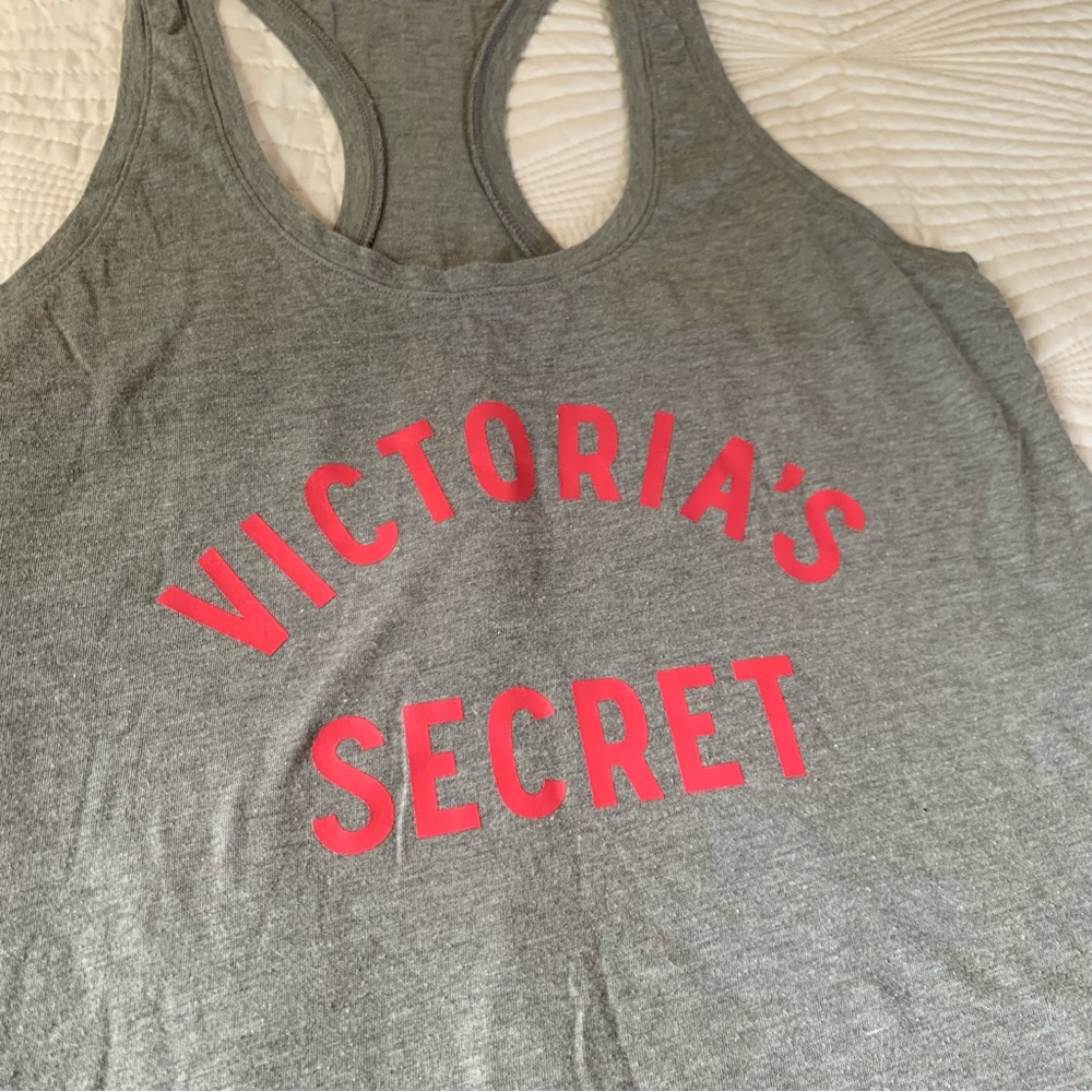 Victoria's Secret Workout Gray T-back Tank Top - Picture 3 of 7